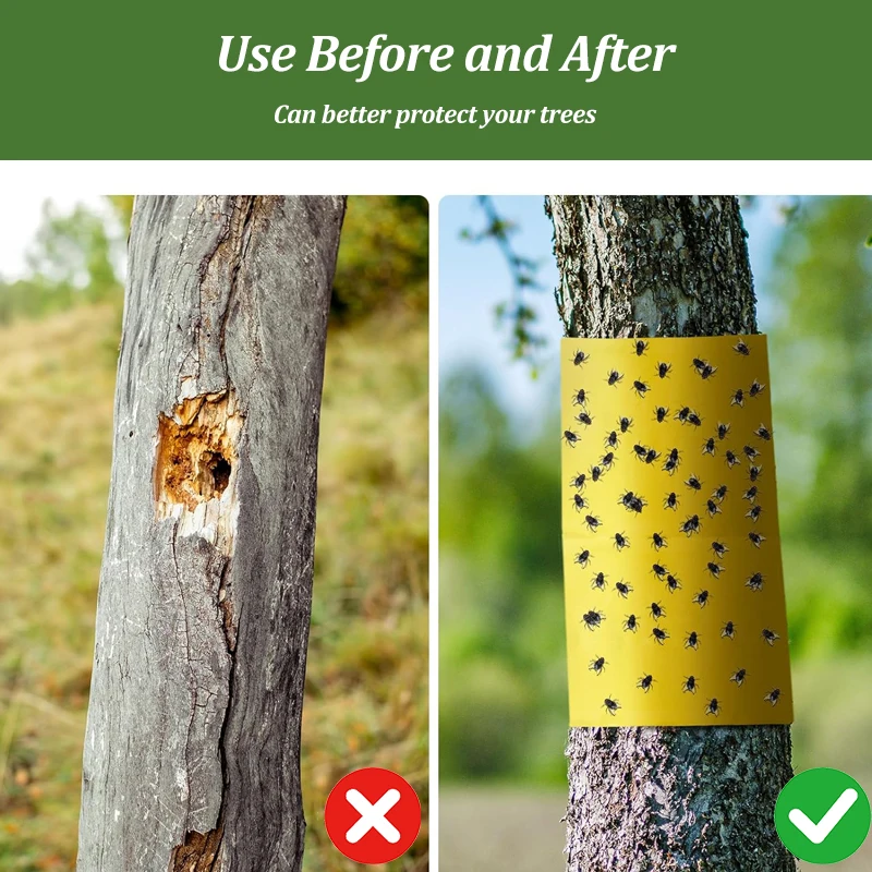 Double-Sided Adhesive Insect Tape Outdoor Pest Catcher Garden Tree Insect Control Sticky Tape Trapping Band for Plant Protection thumbnail 3
