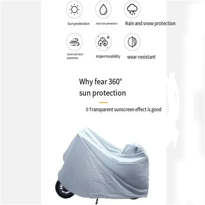 Black Rainproof Protective Cover for Bicycle Motorcycle Electric Vehicle Outdoor Car Cover thumbnail 5