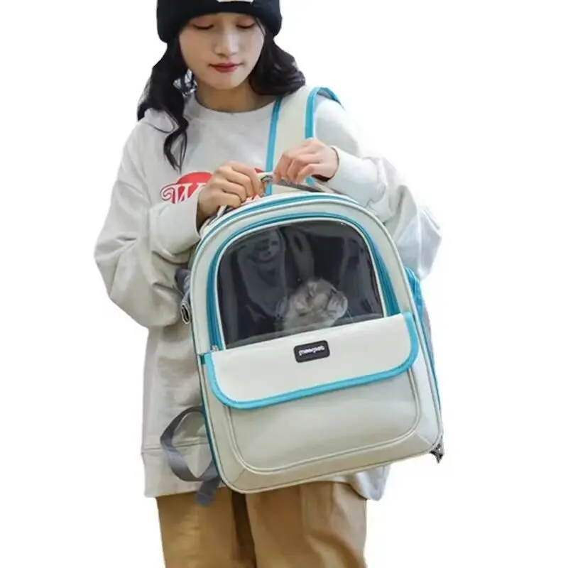 Pet Cat Carrying Bag Breathable Mesh Portable Large Capacity Pet Carrier Backpack for Dog and Cat Outdoor Travel Hiking Supplies thumbnail 6