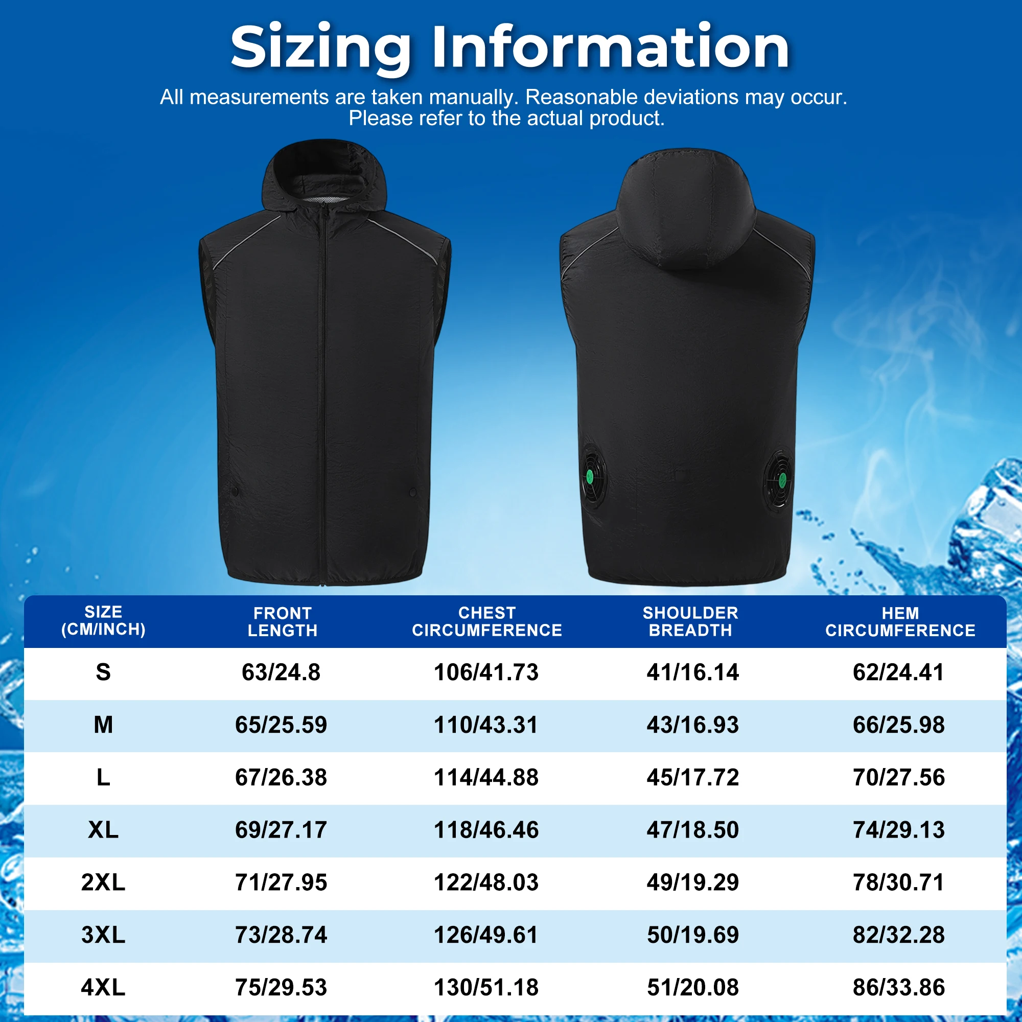 2026 Fan Cooling Vest Wearable Cooling Clothes Air-conditioned Clothes Cooling 13 Hours for High Temperature Work Fishing Vest thumbnail 6