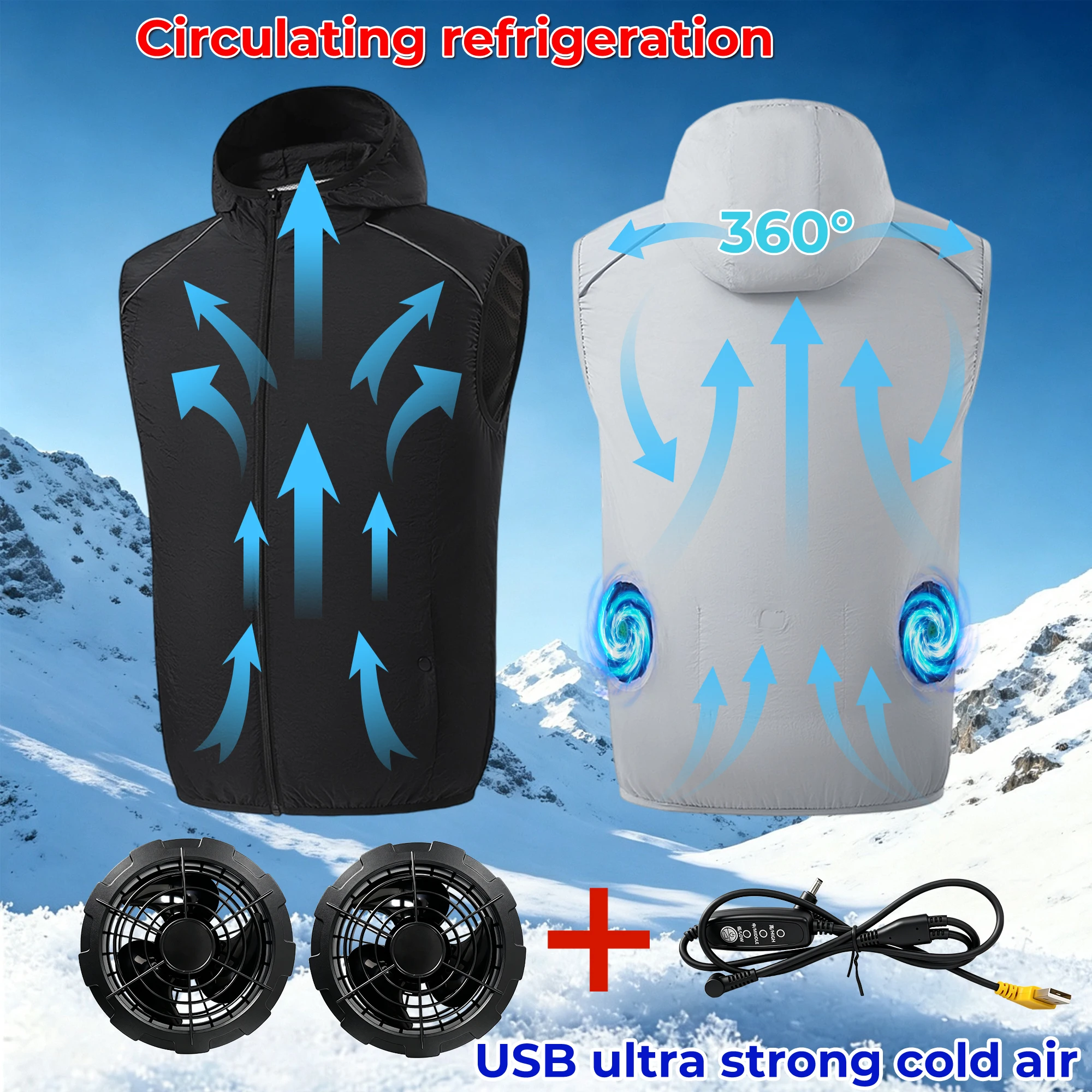2026 Fan Cooling Vest Wearable Cooling Clothes Air-conditioned Clothes Cooling 13 Hours for High Temperature Work Fishing Vest