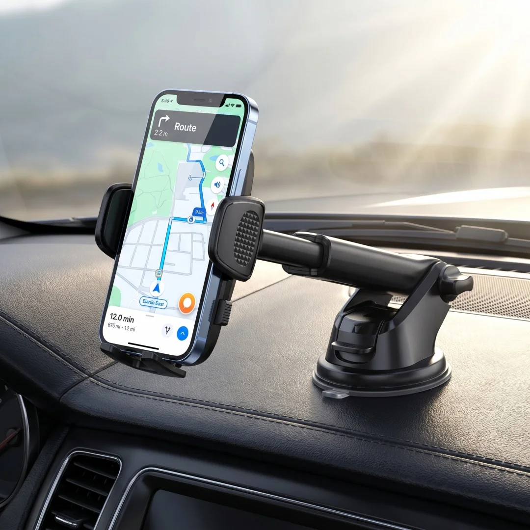 Extendable Rotatable Car Phone Holder Dashboard Suction Cup Style Navigation Stand for Vehicle thumbnail 2