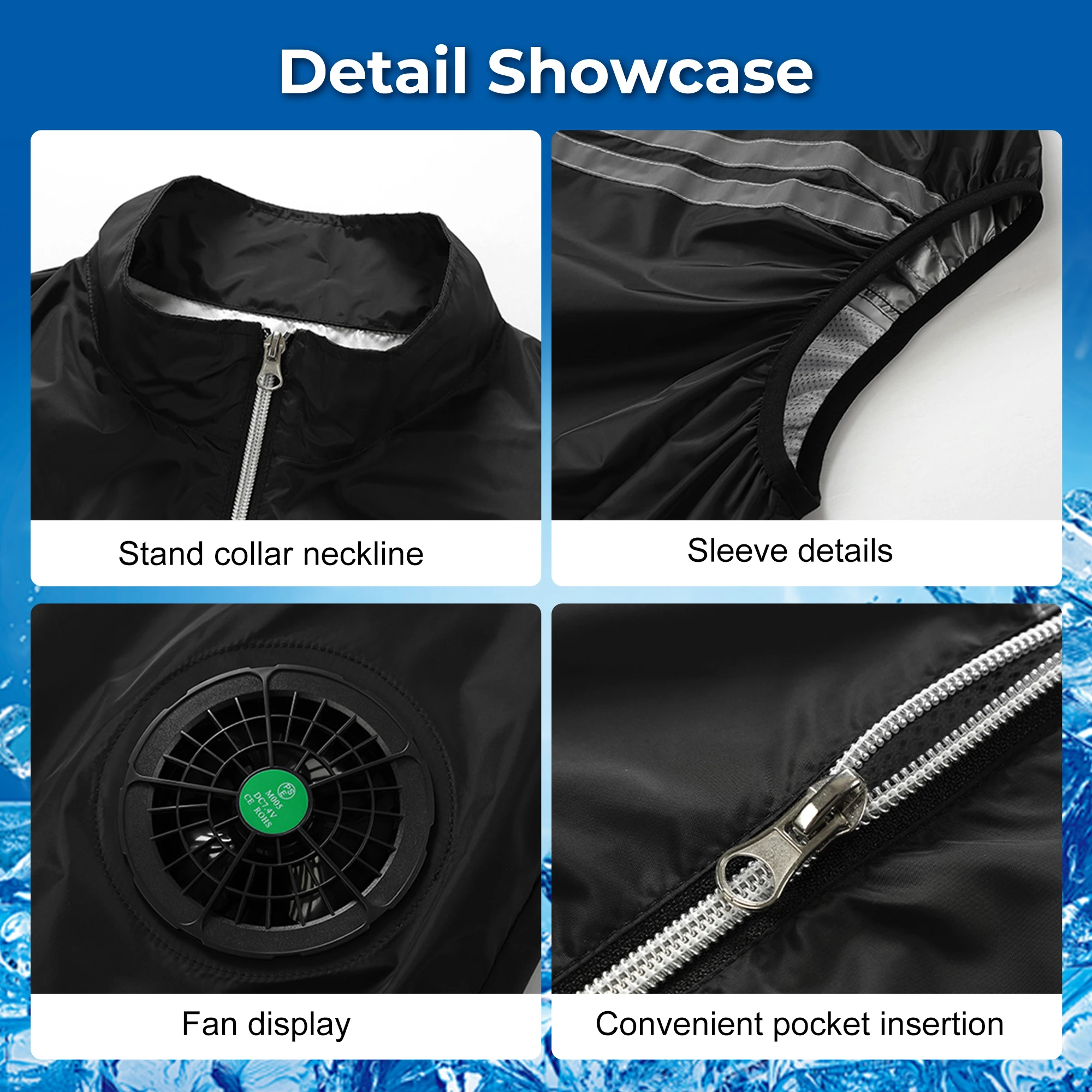 Fan Vest Electric Cool Vest Cooling Fan Vest Air-conditioned Clothes Cooling 13 Hours For High Temperature Work Fishing Vest thumbnail 4