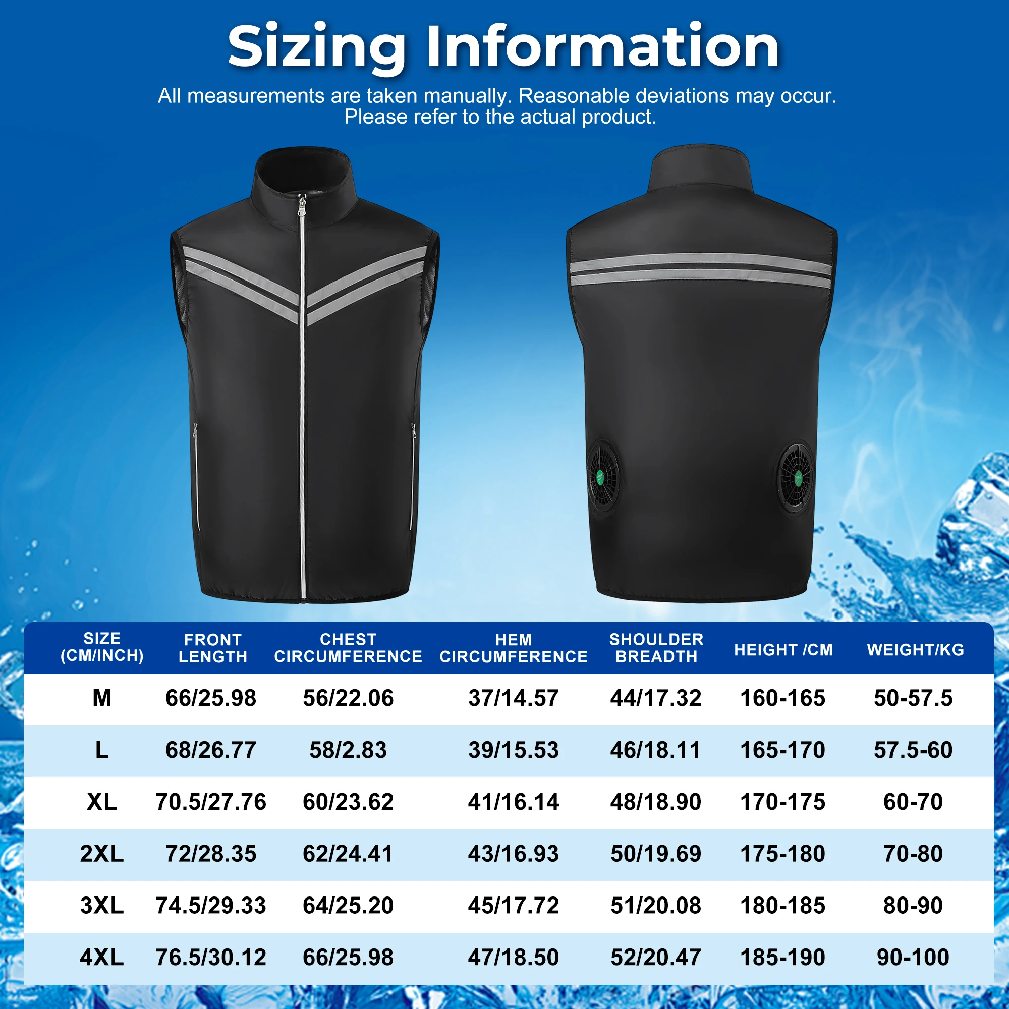 Fan Vest Electric Cool Vest Cooling Fan Vest Air-conditioned Clothes Cooling 13 Hours For High Temperature Work Fishing Vest thumbnail 6