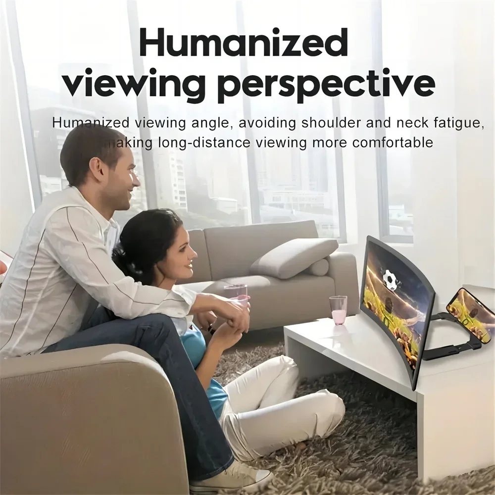3D HD Curved Screen Mobile Phone Magnifier Video Amplifier Universal Smartphone Stand Holder for Enhanced Viewing Experience thumbnail 4