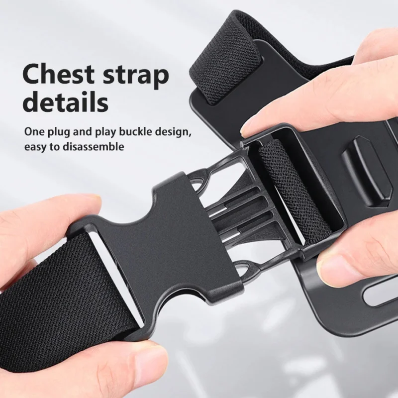 Chest Strap Kit with Phone Holder, Universal Mount Belt for GoPro, Insta360, Smartphone, Outdoor Hands-Free Shooting Accessory thumbnail 4