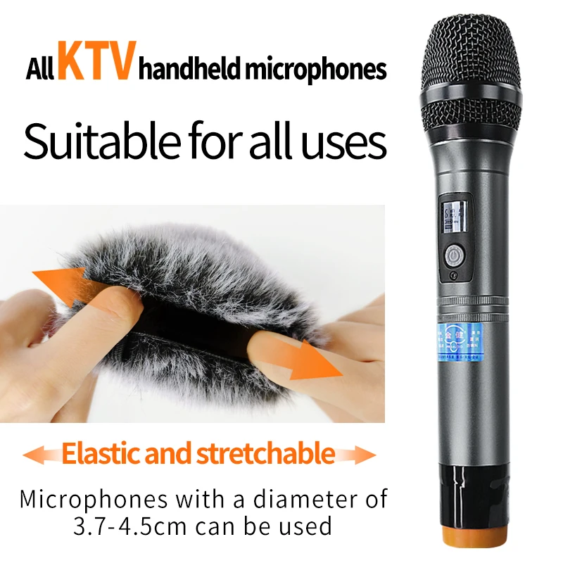 Handheld microphone furry cover, windproof, anti-sputum, noise reduction microphone protective cover for outdoor shooting thumbnail 2