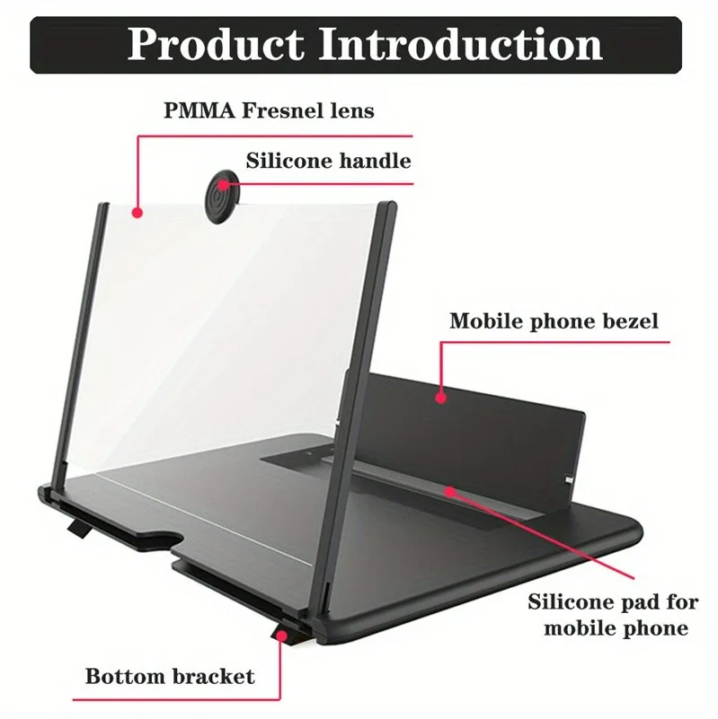 HD Mobile Phone Screen Amplifier 10/12 Inch Anti-Blue Light Eye Protection Screen Magnifier for Clearer Vision thumbnail 6