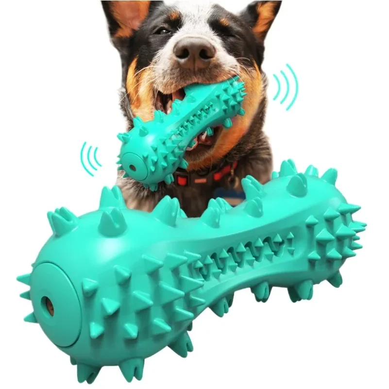 Squeaky Dog Chew Toy Sound Dumbbells Teeth Grinding Sticks Dog Teeth Bone Toothbrush Pet Supplies for Medium Large Dogs