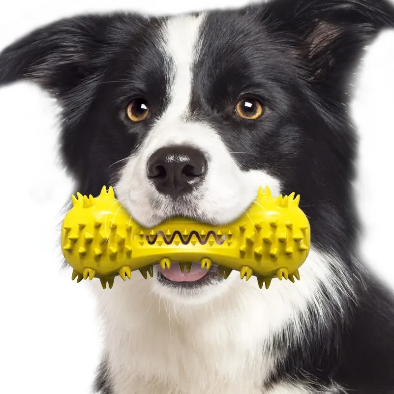 Squeaky Dog Chew Toy Sound Dumbbells Teeth Grinding Sticks Dog Teeth Bone Toothbrush Pet Supplies for Medium Large Dogs thumbnail 2