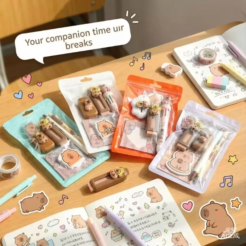 Kapibara Stationery Set Primary School Students Learning Gifts End of Term Prizes Souvenirs Lovely Supplies Office Cultural thumbnail 3