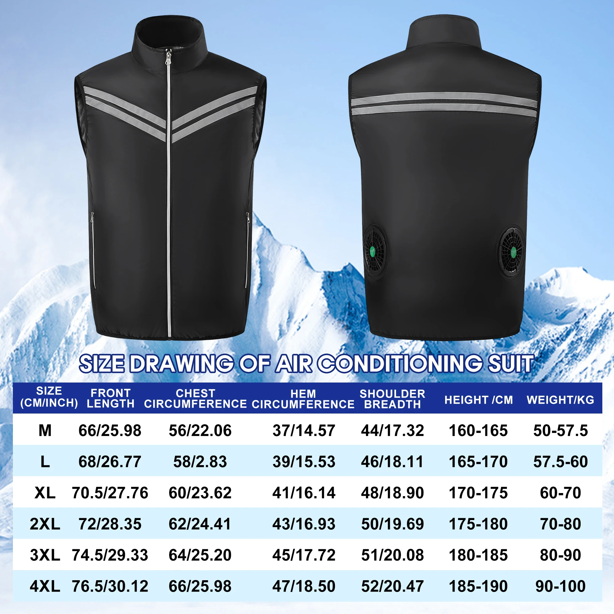 Summer Cooling Vest Fan Vest Wearable Cooling Clothes Air-Conditioned Clothes for High Temperature Work Fishing Camping Clothes thumbnail 6