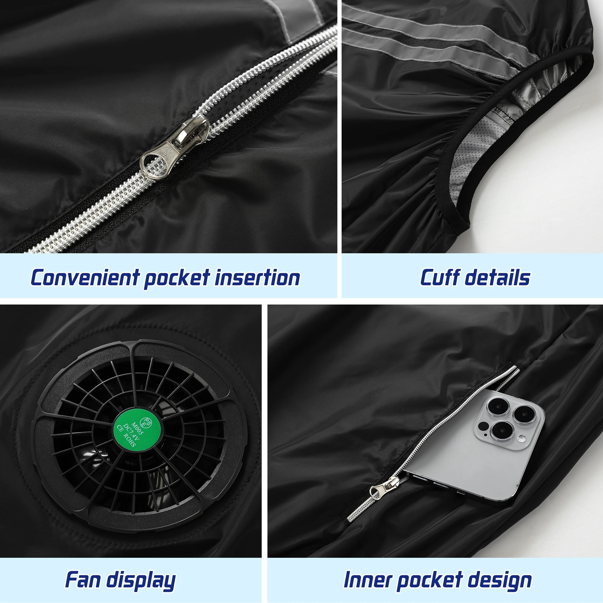 Summer Cooling Vest Fan Vest Wearable Cooling Clothes Air-Conditioned Clothes for High Temperature Work Fishing Camping Clothes thumbnail 5