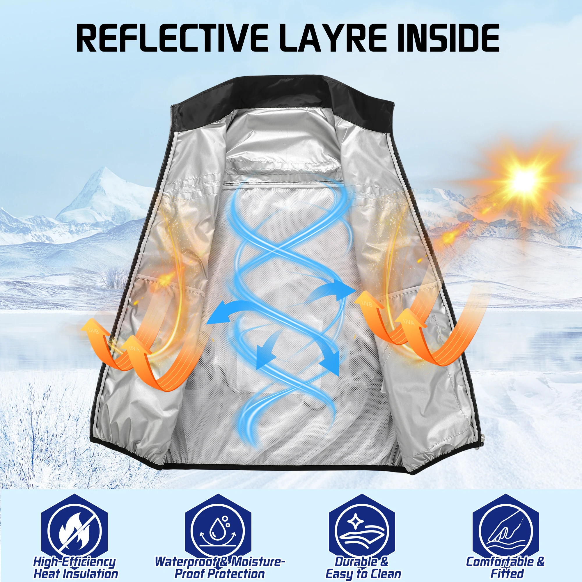 Summer Cooling Vest Fan Vest Wearable Cooling Clothes Air-Conditioned Clothes for High Temperature Work Fishing Camping Clothes thumbnail 3