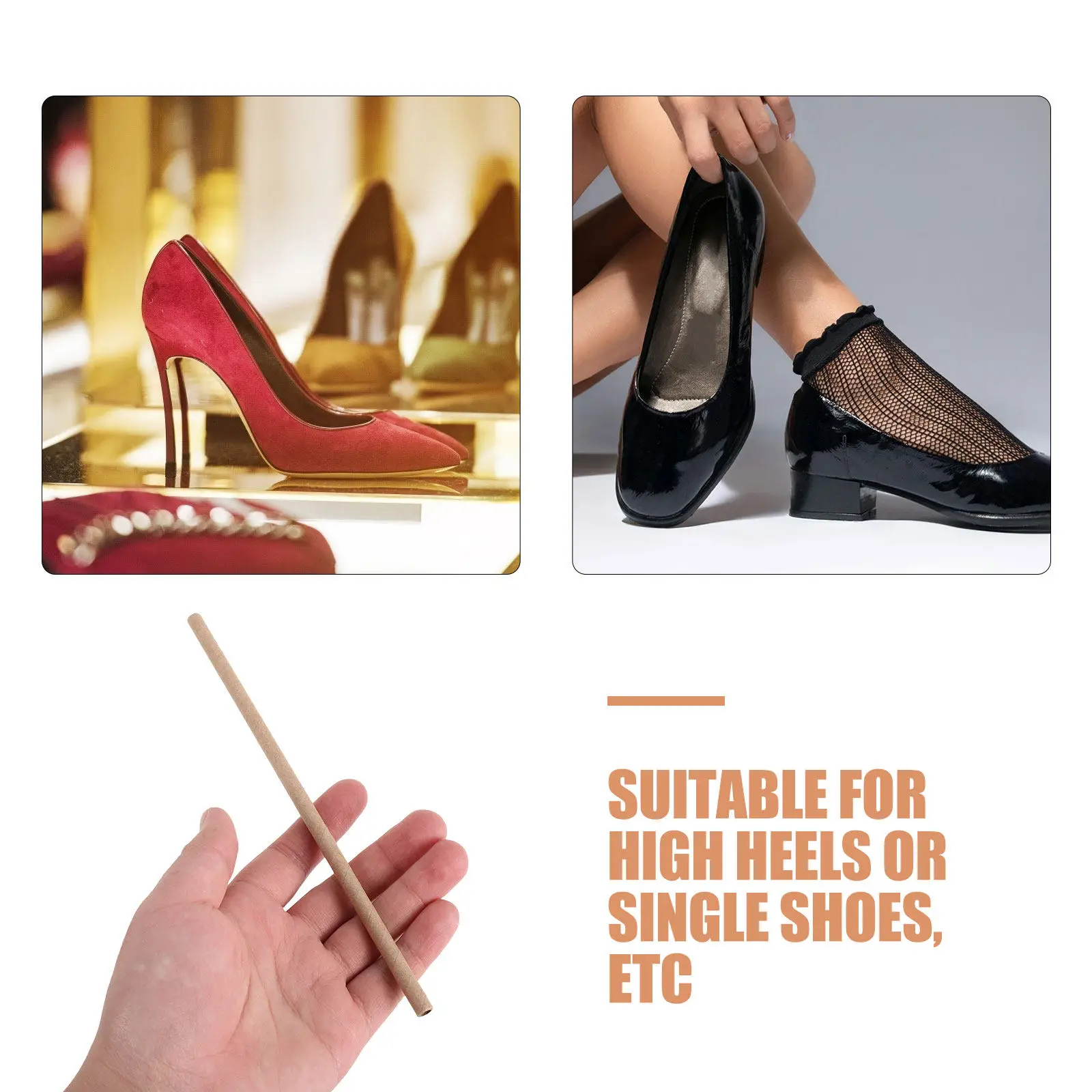 100Pcs Kraft Paper Shoe Trees for Women Heels Sneakers Boots Shoe Stretcher Inserts Shape Holder Anti-Deformation Travel Support thumbnail 3
