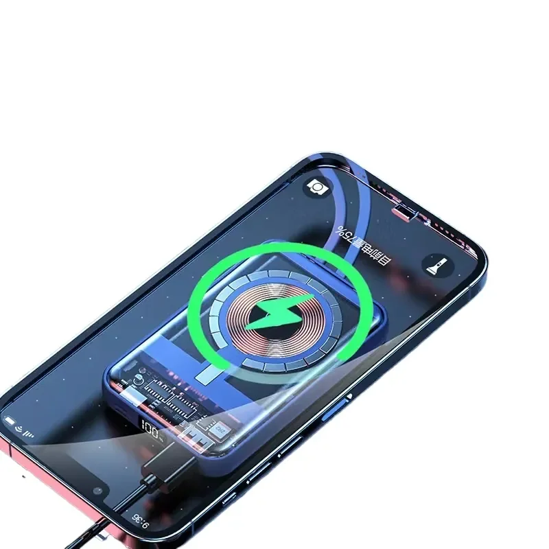 20000mAh 5V Battery Power Bank for Magnetic Fast Charging Portable Mobile Phone Power Supply with Built-in Cable Wireless thumbnail 4