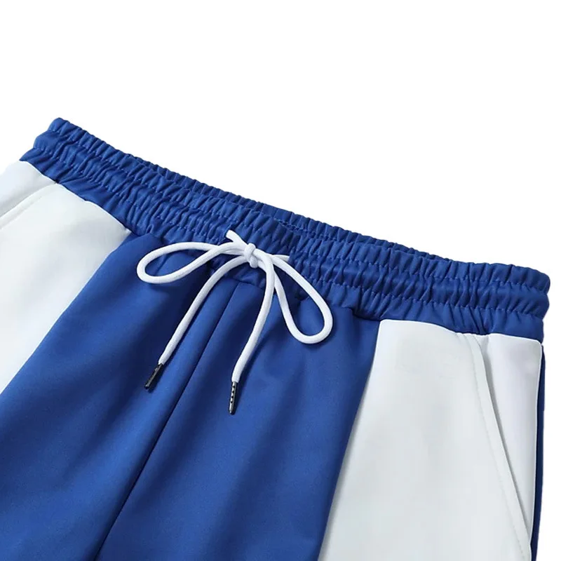 American Style Men Sports Joggers Healthy Fabric Elastic Waist Quick Dry Color Block Loose Long Pants For Male Running Training thumbnail 4