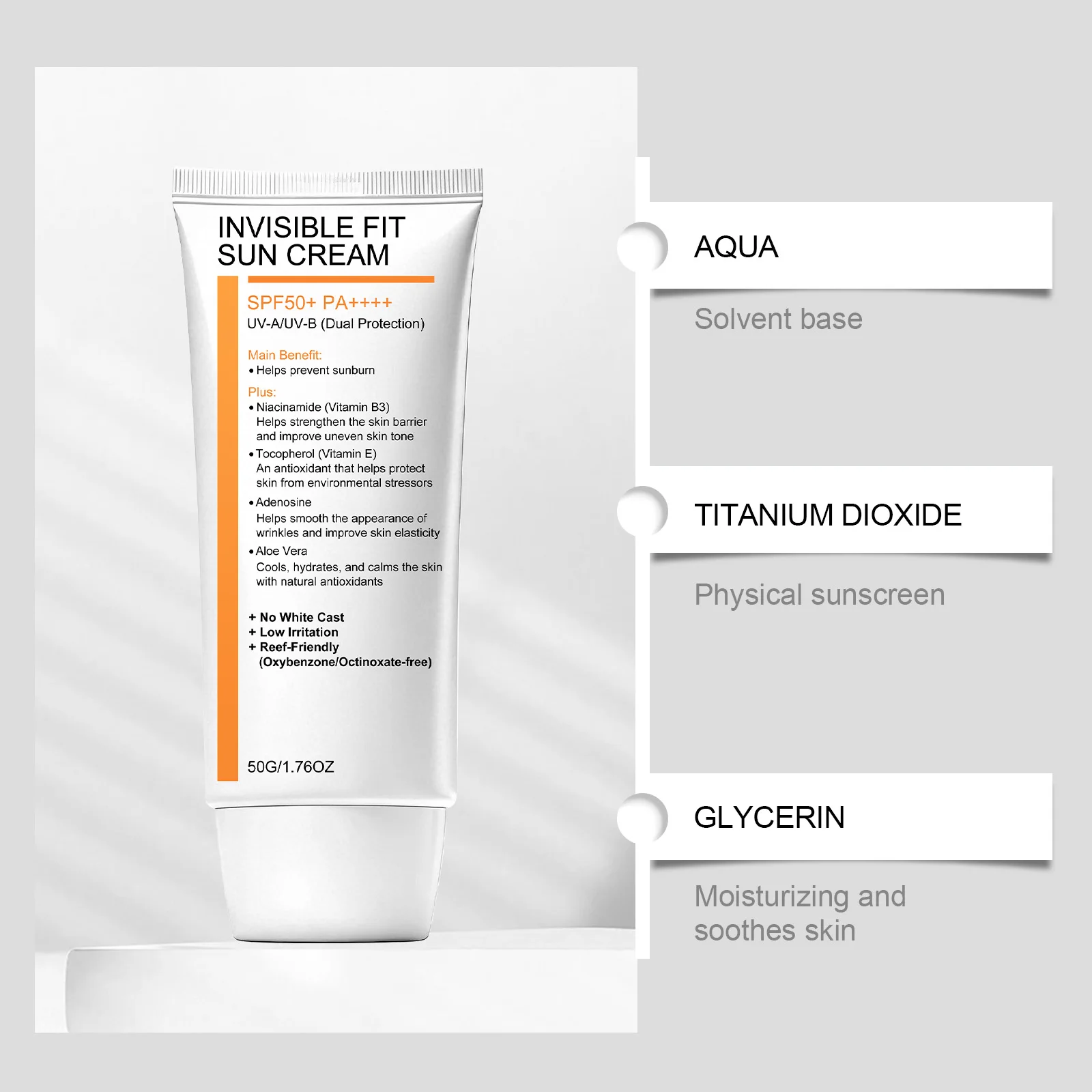 Niacinamide Moisturizing Protective Cream Mild Skin Care Refreshing Moisturizing Protective Cream Suitable Outdoor Seasons thumbnail 4