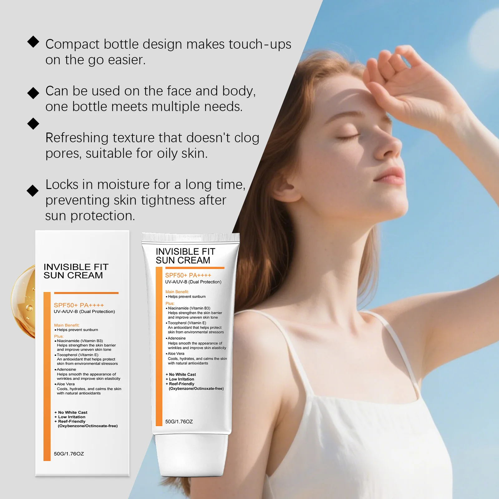 Niacinamide Moisturizing Protective Cream Mild Skin Care Refreshing Moisturizing Protective Cream Suitable Outdoor Seasons thumbnail 3