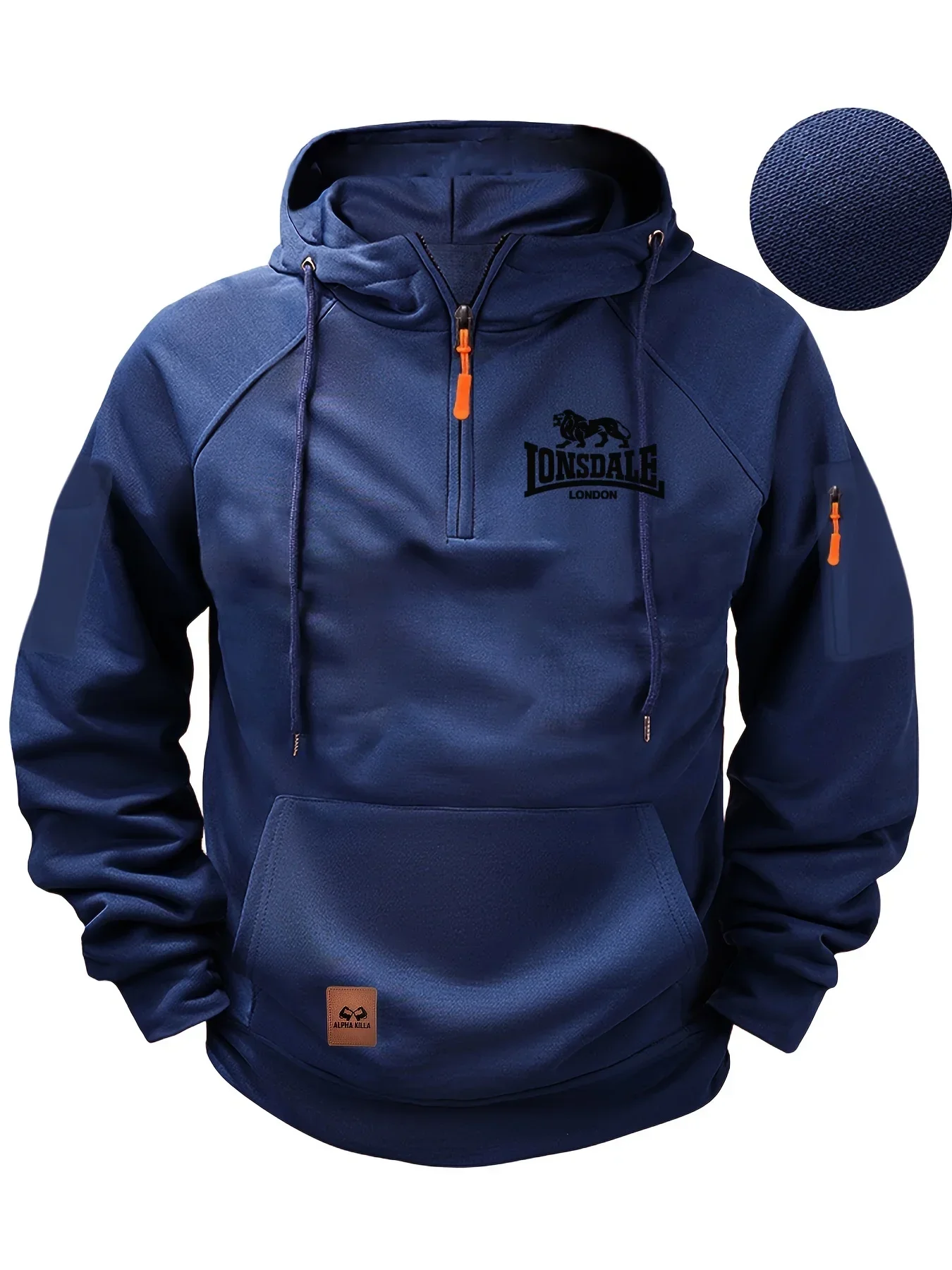 Men's hoodie 2025 new high-quality, fashionable and casual men's multi-pocket zipper polar caMen'p sweatshirt, zipper sweatshirt thumbnail 4