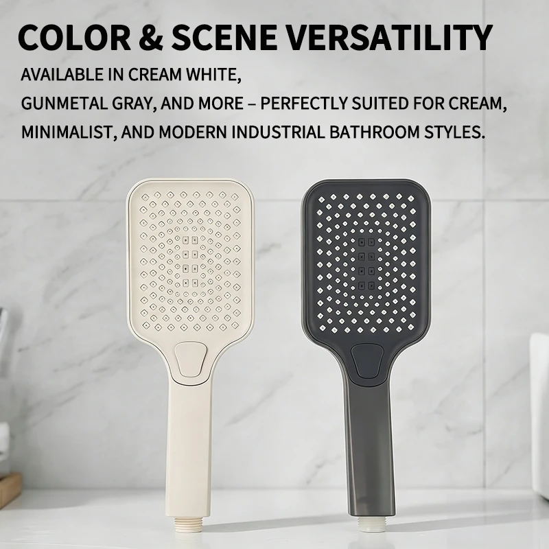 High Pressure Shower Head 3 Modes Handheld Showerhead Large Rainfall Water Saving Adjustable Spray Bathroom Accessories Set thumbnail 3