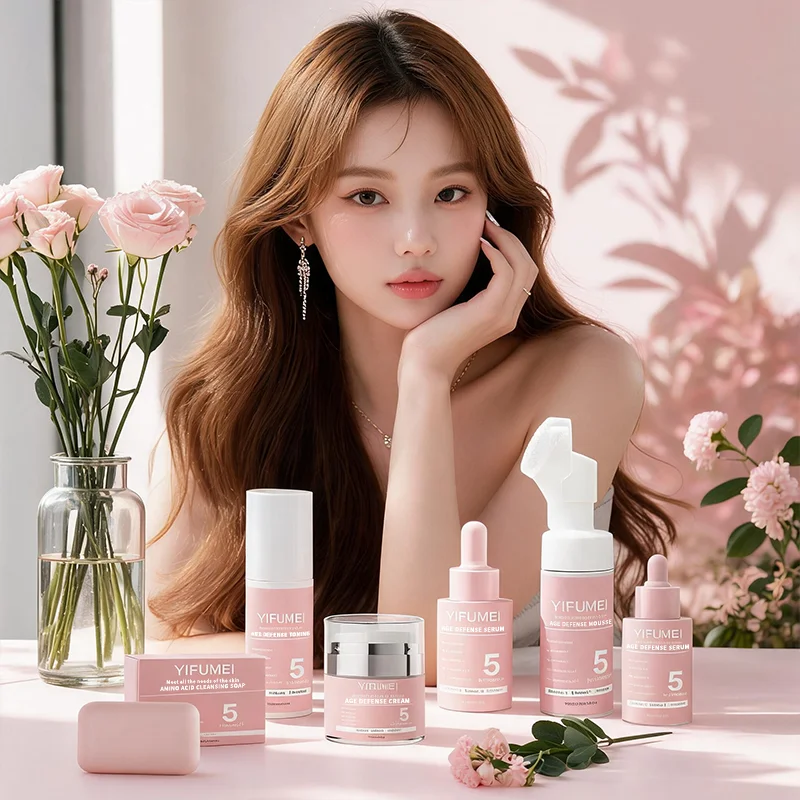 Collagen Skin Care Set Nicotinamide 5 Pcs Skin Texture Firmness Fast-Absorbing Nourishing For All Skin Type Korean Skincare Set