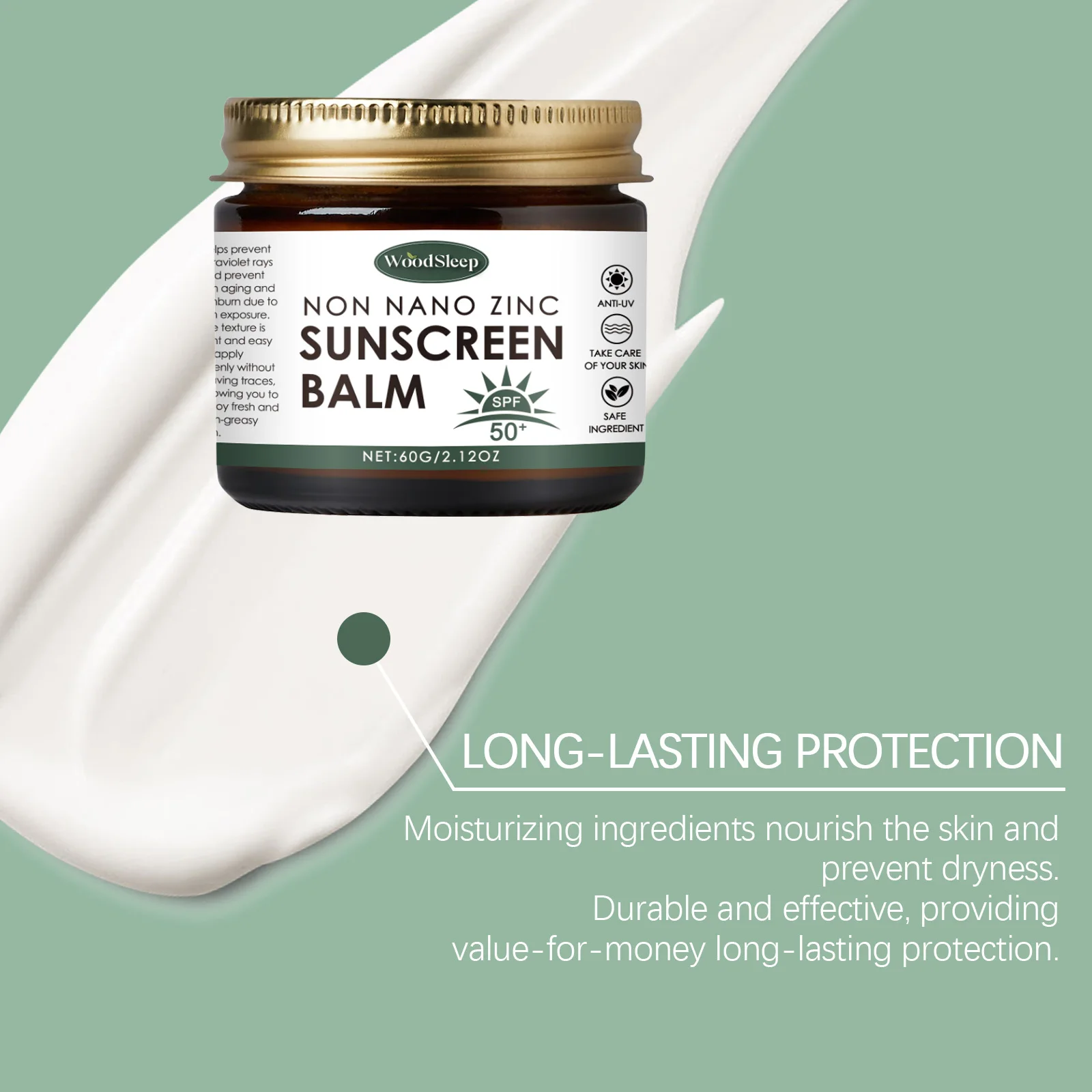60G SPF50+ Sunscreen Cream Summer Protective Prevent Sunburn Sweatproof Non-greasy Breathable Lightweight Sunblock Lotion thumbnail 3