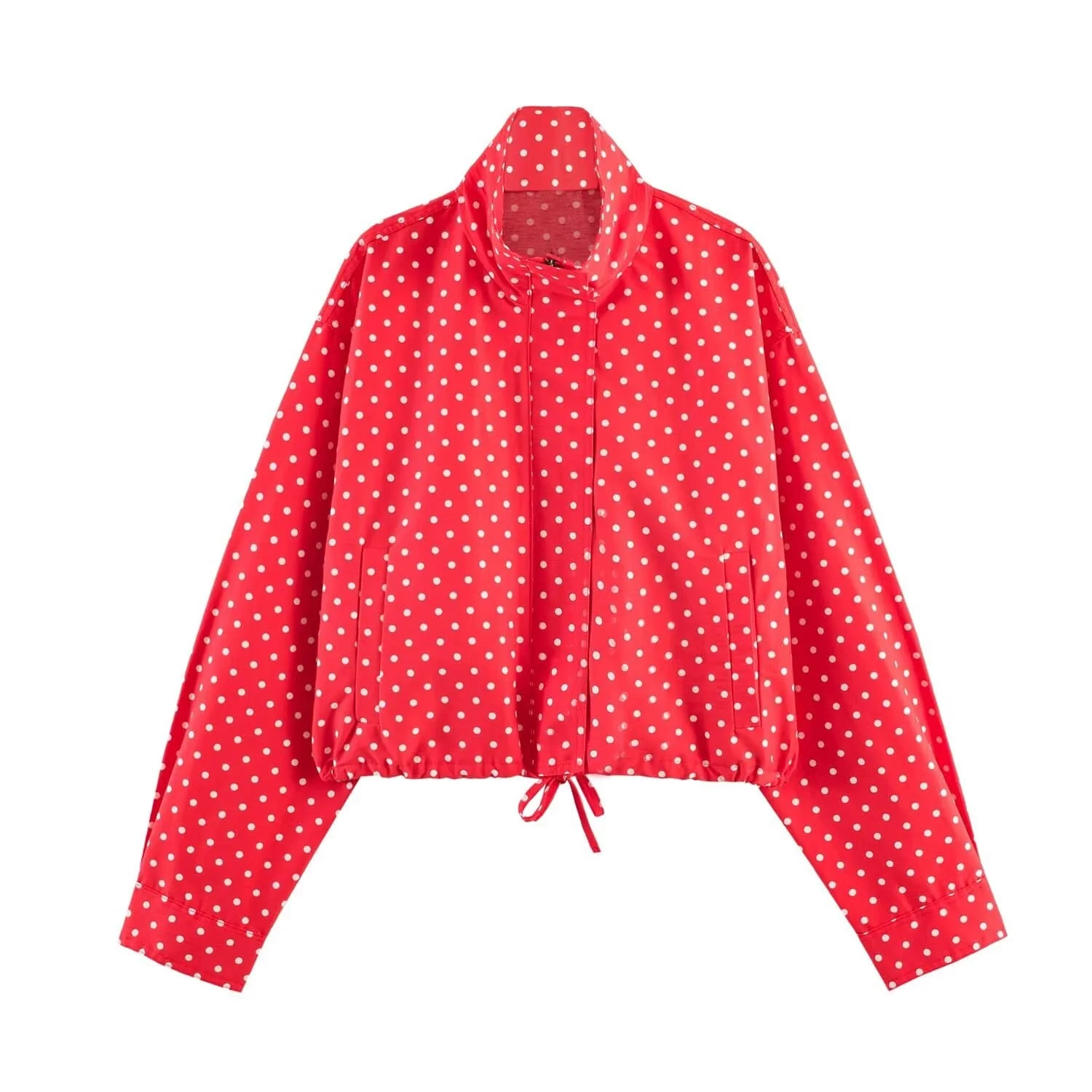 BSAY Casual 2 Pcs Set Tracksuit 2026 Summer Women's Loose Stand Collar Polka Dot Zip Jacket or Chic Female Shorts thumbnail 4
