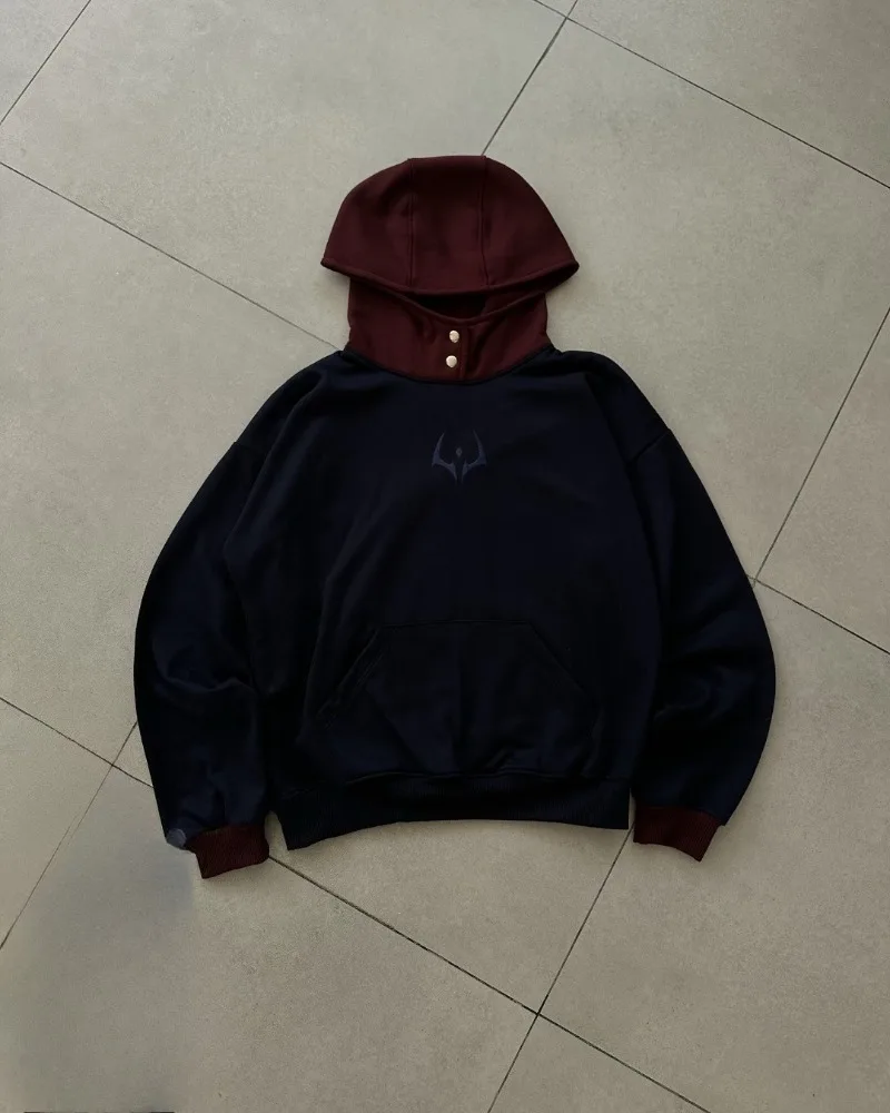 High Street Fashion Clothing Cartoon Anime Same Style Turtleneck Hoodie Men Harajuku Retro Fashion Casual Loose Sweatshirt Women thumbnail 3
