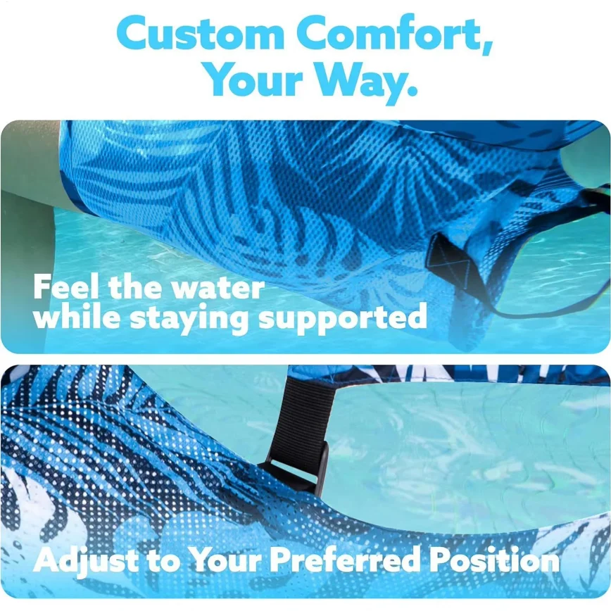 Inflatable pool hammock chair Floating water lounge bed Foldable swimming pool recliner Heavy-duty Pool Floats for Adults thumbnail 5