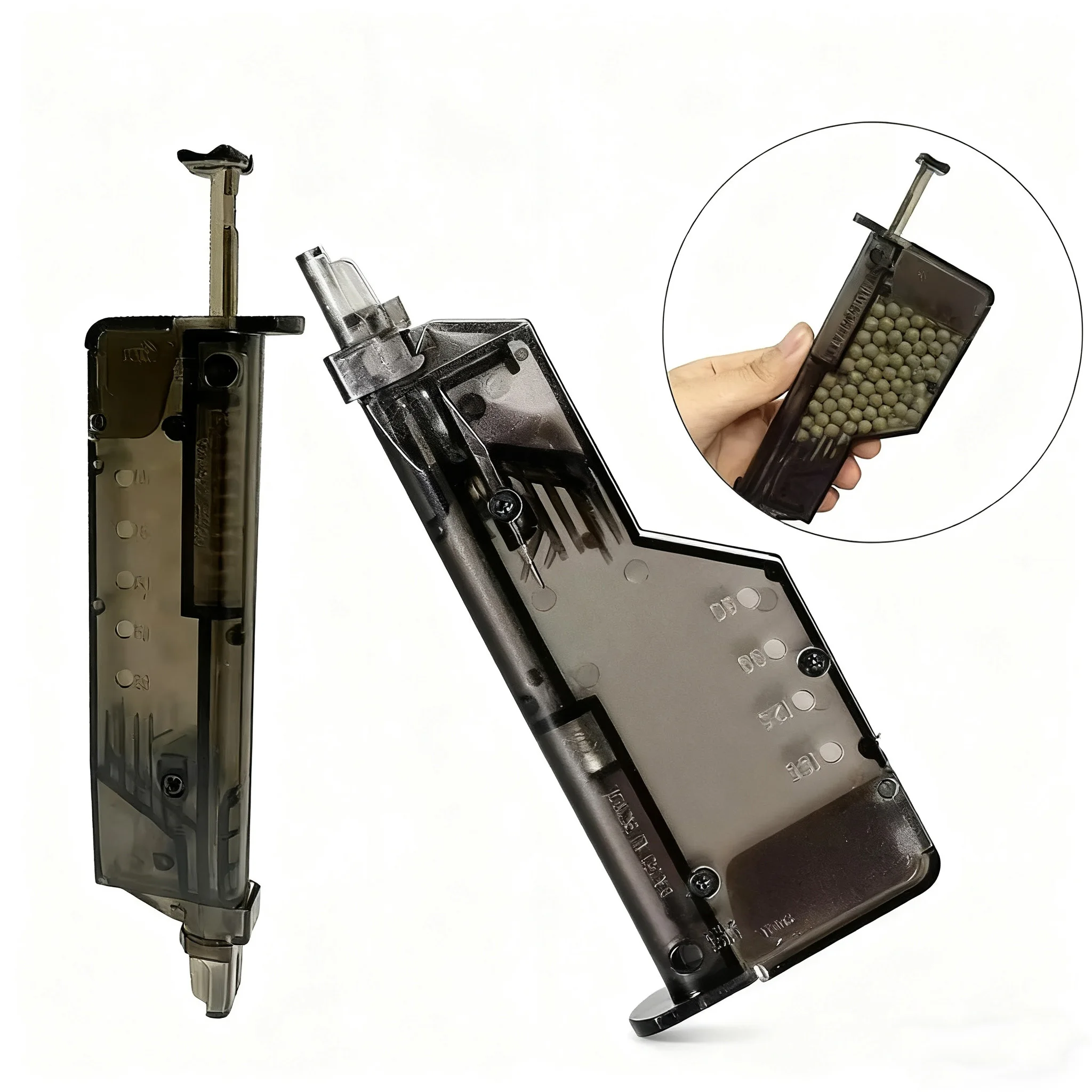 B2026 Airsoft Plastic 6mm BB Speed Loader 220 100 Rounds War Games Combat Tactical BB Loader Paintball Outdoor Hunting Accessory