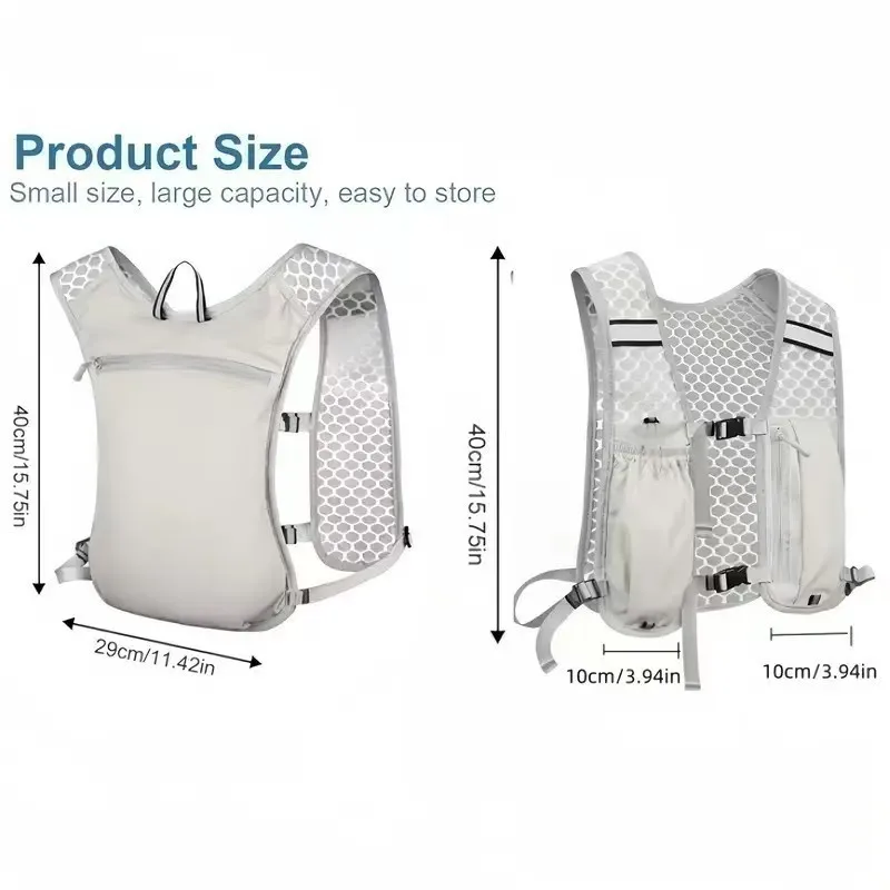 Men Women Hydration Pack Breathable Waterproof Adjustable Vest Backpack For Trail Running Cycling Hiking Marathon Training thumbnail 6
