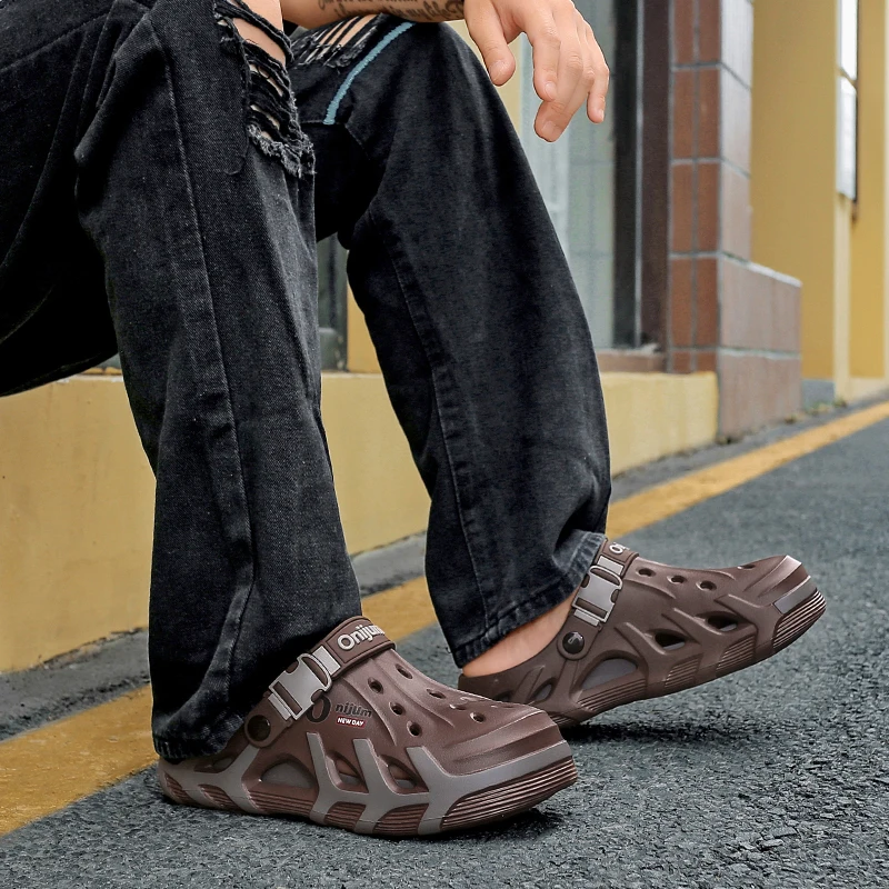 Summer Clogs For Men EVA Soft Slippers Outdoor Beach Sandals New Men Casual Garden Water Shoes Male Breathable Beach Slippers thumbnail 5
