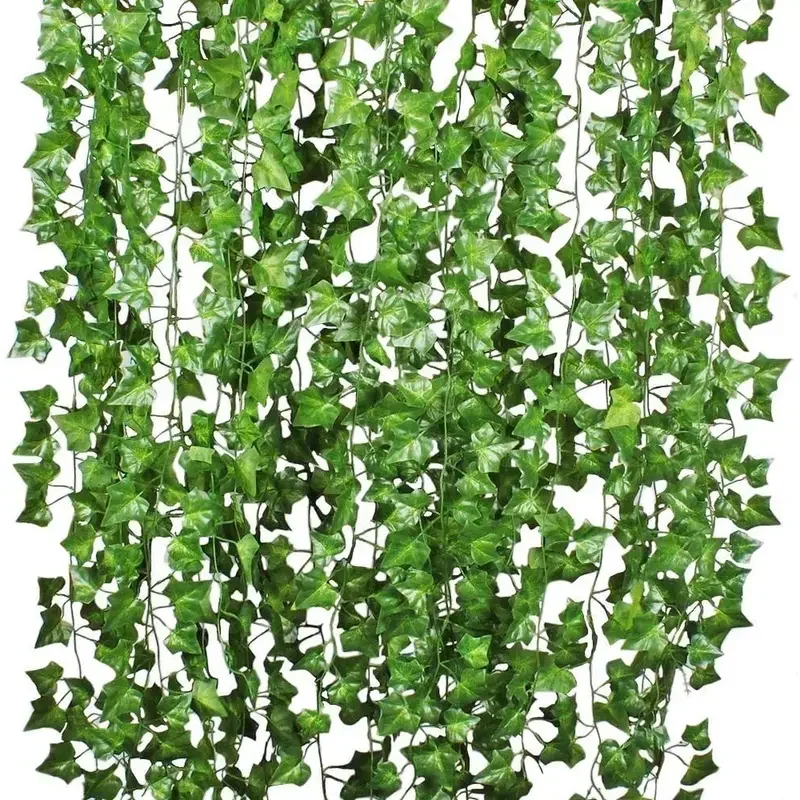 Artificial Green Ivy Leaf Rattan Creeper Leaves Vine Hanging Garland DIY Fake Flowers Plants for Garden Wedding Party Home Decor thumbnail 2