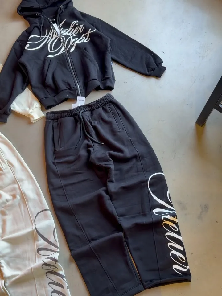 European and American New Clothing Suit Letter Watermark Oversized Hoodie Men Y2K Casual Comfortable Sports Pants Women thumbnail 2