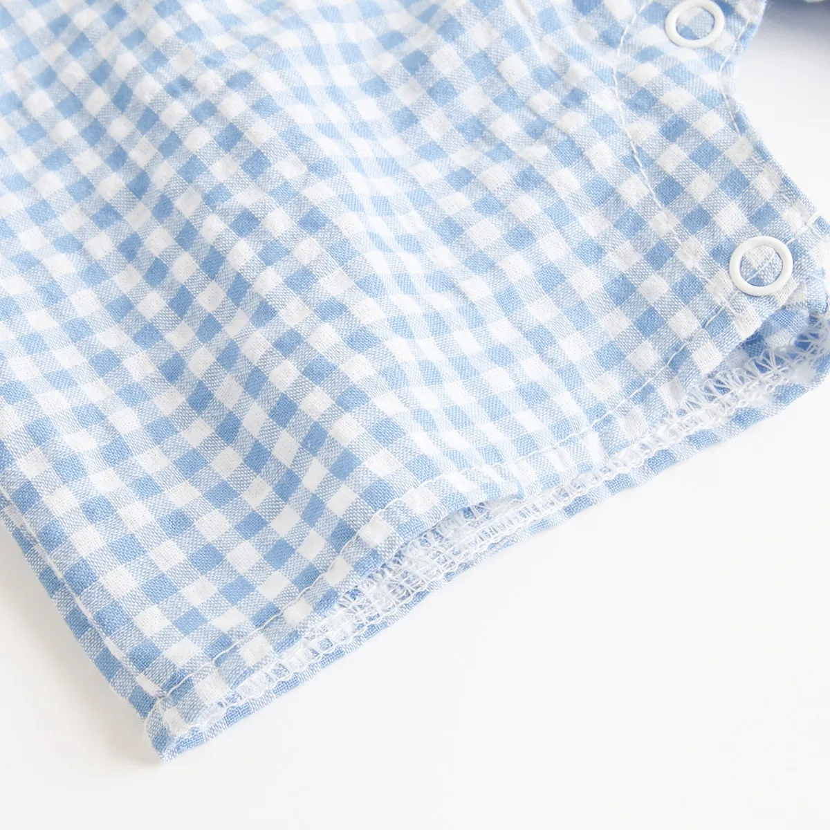 Sanlutoz Summer Baby Boys Jumpsuits Cotton Fashion Short Sleeve Plaid Baby Clothing thumbnail 6