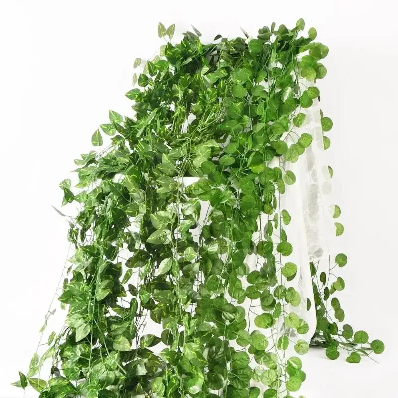Artificial Plants Ivy Green Leaf Garland Hanging Fake Plant Vines Creeper For Home Bedroom Wall Wedding Praty Garden Decoration thumbnail 4