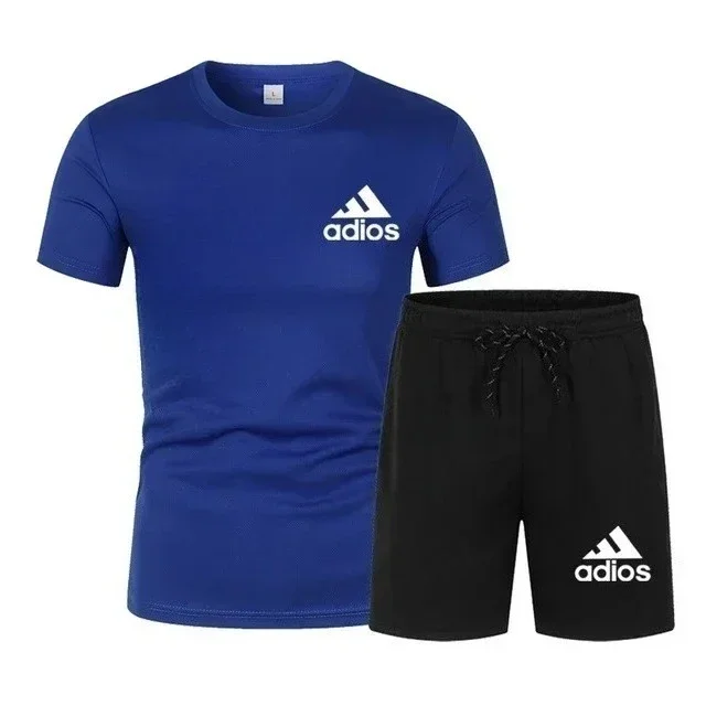 Summer fashion high-quality set men's short sleeved casual shorts sports T-shirt+shorts two-piece thumbnail 6