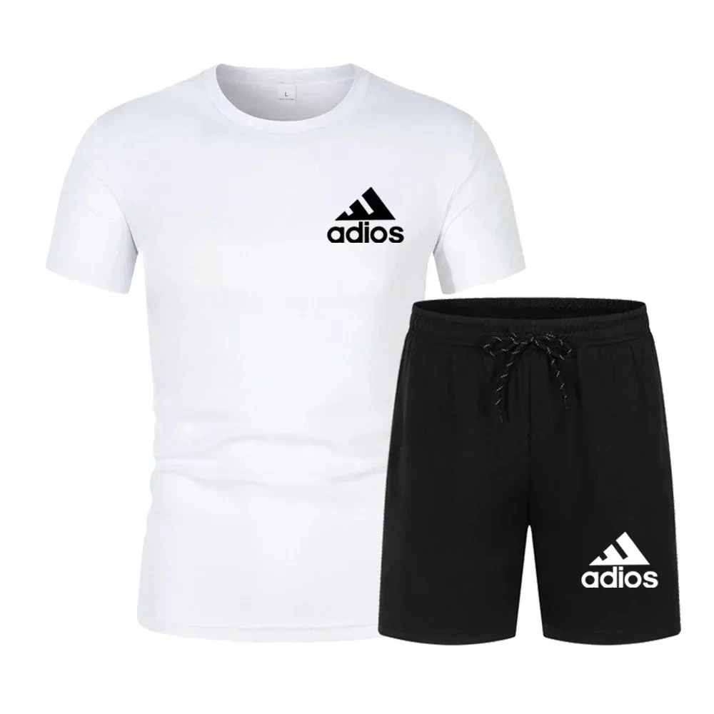 Summer fashion high-quality set men's short sleeved casual shorts sports T-shirt+shorts two-piece thumbnail 5