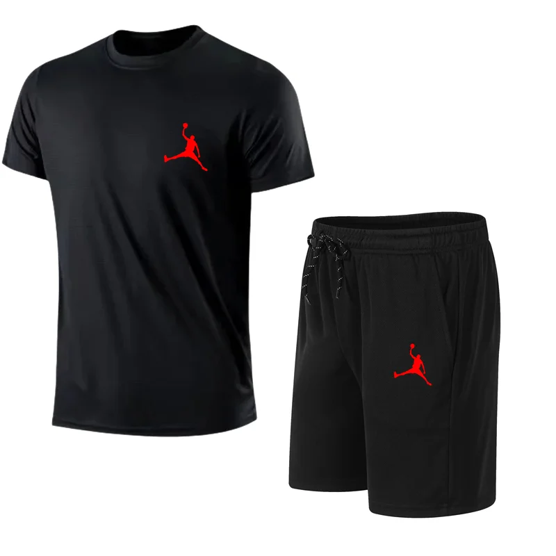 summer fashion men's casual sports suit T-shirt shorts short sleeves jogging fitness clothing brand clothi thumbnail 6