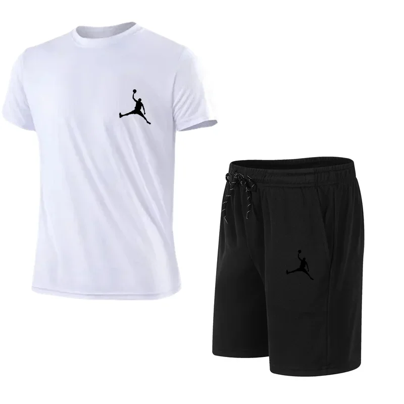 summer fashion men's casual sports suit T-shirt shorts short sleeves jogging fitness clothing brand clothi thumbnail 4