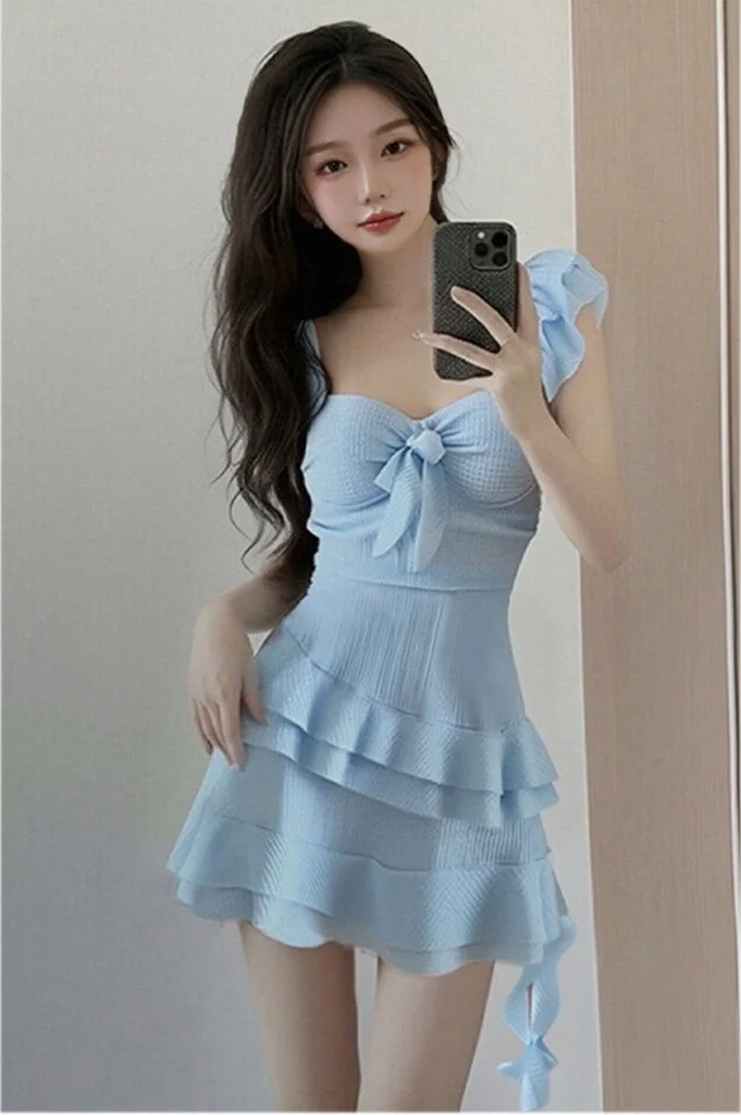 Plus Size Women's Long-Sleeve Sun Protection Solid Colour Soft and Breathable Beach and Spa Swimwear 3pcs thumbnail 3