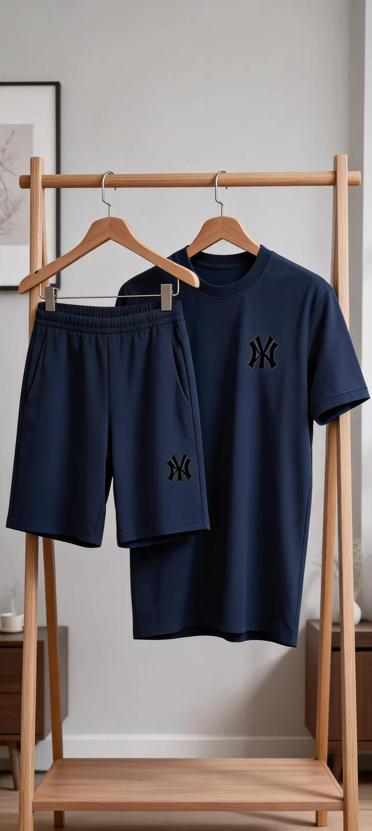 New hot selling 2026 men's two-piece sportswear short sleeved T-shirt and pants set running fitness summer thumbnail 6