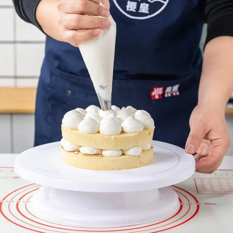PP Plastic Cake Turntable Rotating Anti-Skid Cake Plate Rotary Table Round Cake Stand Cake Decorating Tools Kitchen Baking Tool thumbnail 2
