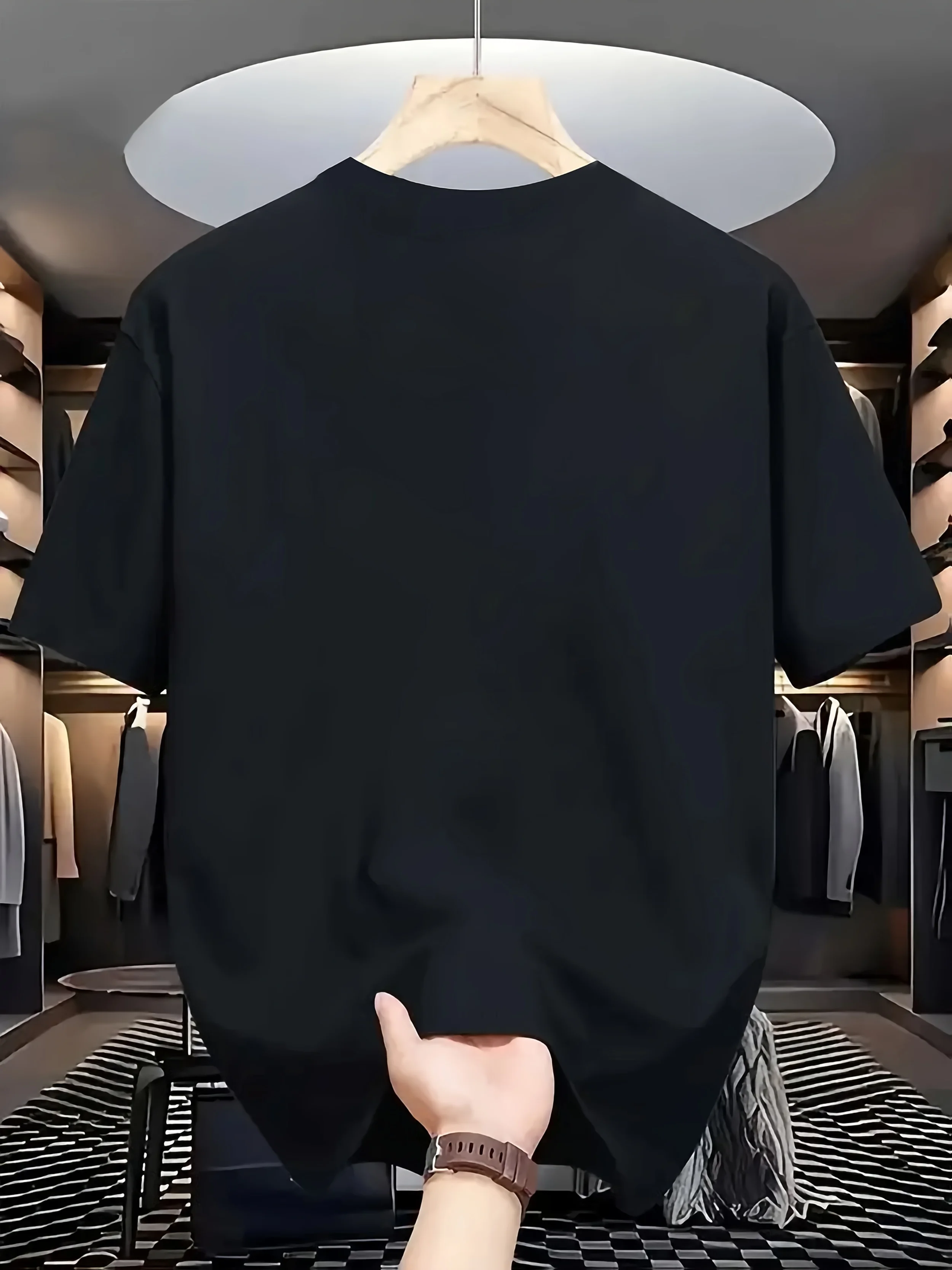 Men's summer 100% pure cotton fashionable casual GAMER electrocardiogram printed loose round neck short sleeved T-shirt top thumbnail 5