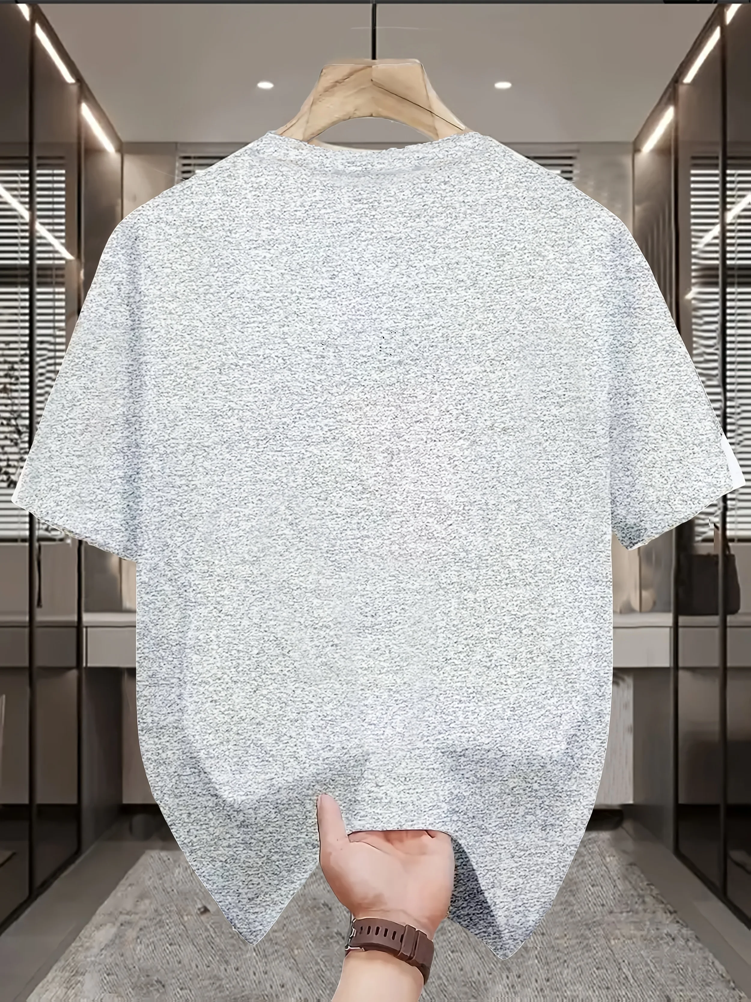 Men's summer 100% pure cotton fashionable casual GAMER electrocardiogram printed loose round neck short sleeved T-shirt top thumbnail 6