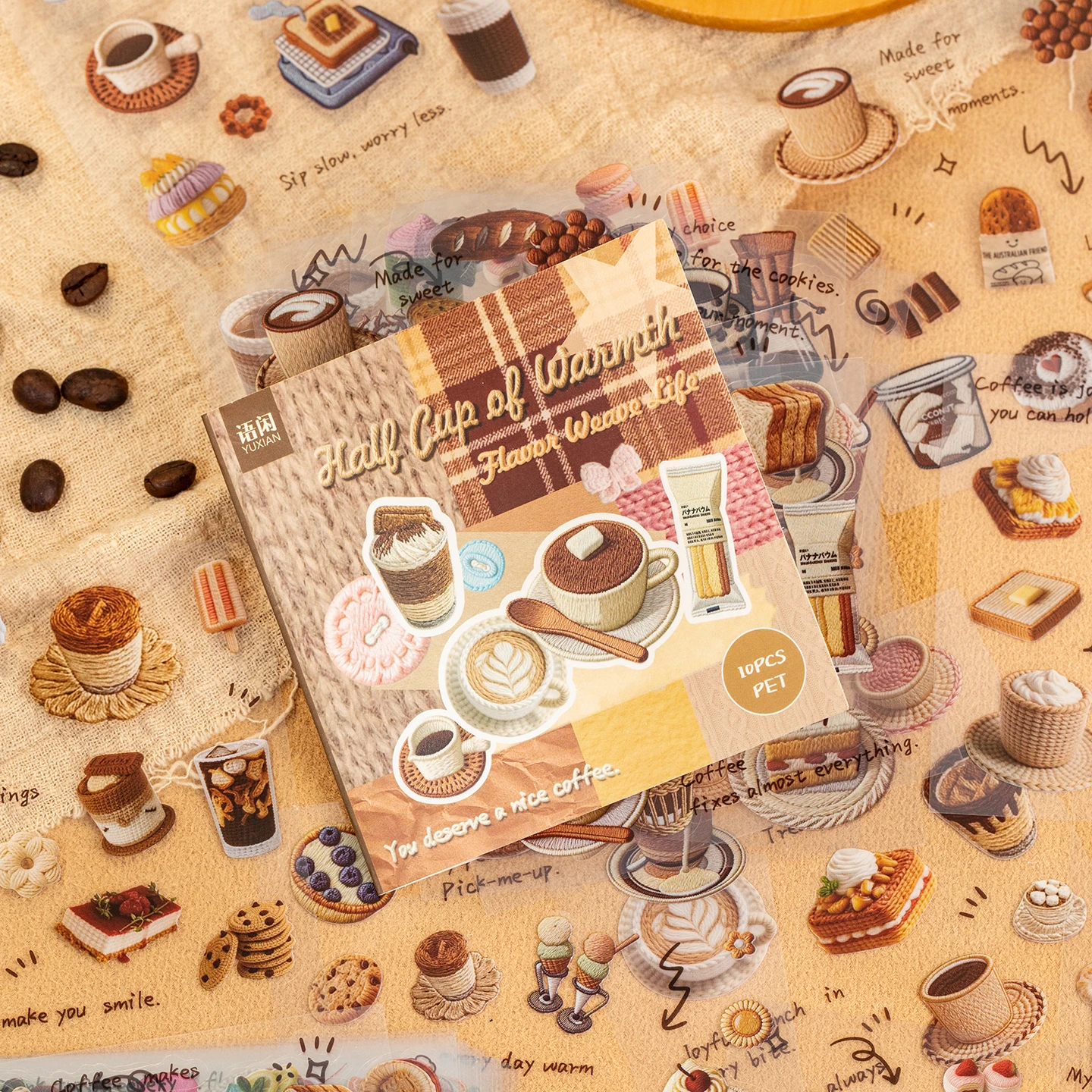 10Sheets PET Die cut Stickers book Plush Texture Decorative handmade Scrapbooking Material Diary Japanese Stationery Supplies thumbnail 2