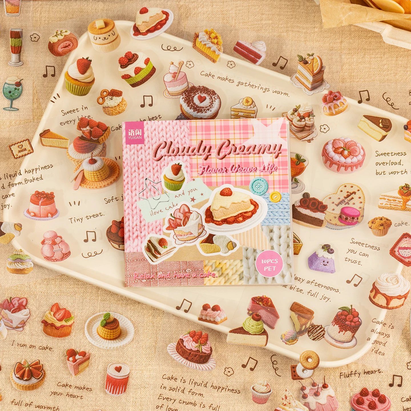 10Sheets PET Die cut Stickers book Plush Texture Decorative handmade Scrapbooking Material Diary Japanese Stationery Supplies thumbnail 3