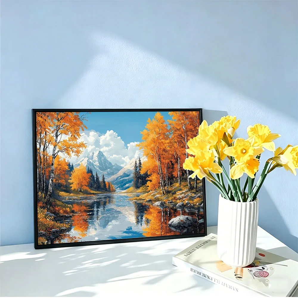 HUACAN Cross Stitch Kits Forest Landscape 11CT Embroidery Sets Tree Nature Lake River DMC Thread Printed Canvas Hand Sewing thumbnail 3