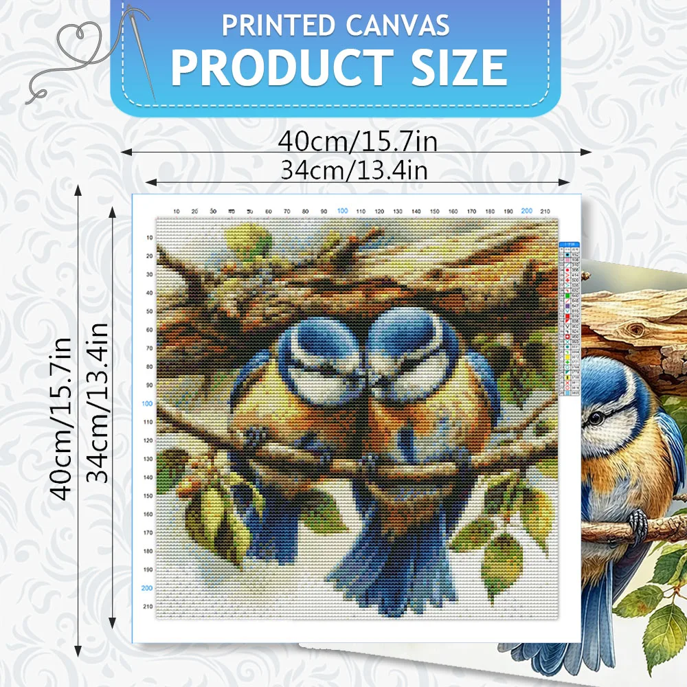 HUACAN Embroidery Packages Bird Animal Cross Stitch 11CT Hobbies Creative Printed Canvas 11CT Needlework Wall Decor thumbnail 2